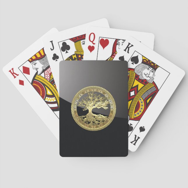 Jeu De Cartes [12] Golden Celtic Tree of Life (dos)