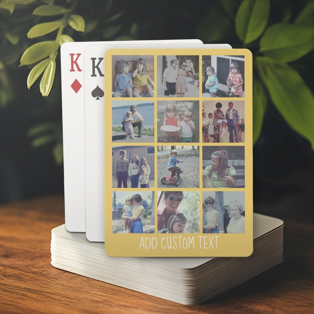 Jeu De Cartes 12 Photo Collage - grille avec zone de texte (Custom Poker Playing Cards)