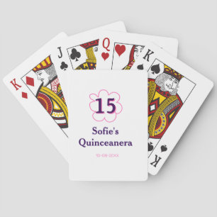 Jeu De Cartes 15e anniversaire quinceanera heureux date rose vio