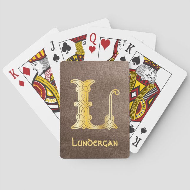 Jeu De Cartes 16e siècle Celtic Knot Capitale décorative L (dos)