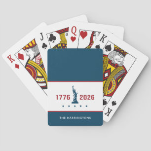 Jeu De Cartes 1776 2026 Amérique 250e anniversaire Bleu Patrioti