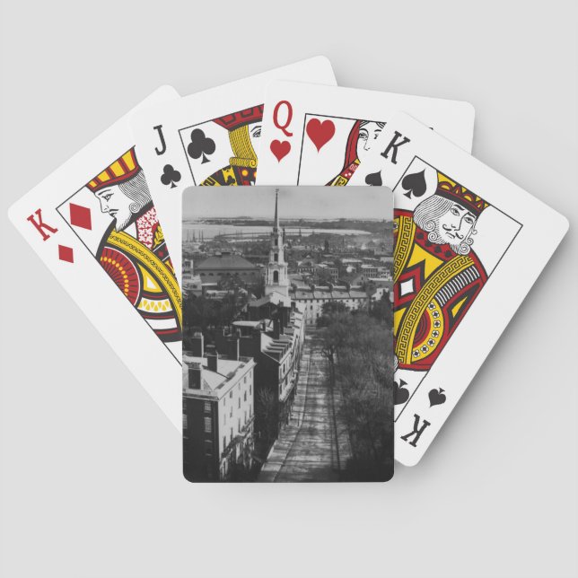 Jeu De Cartes 1859:  Vue de Boston depuis State House (dos)