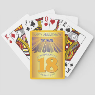 Jeu De Cartes 18 ans Golden Ray 12 étapes NOM PERSONNALISÉ