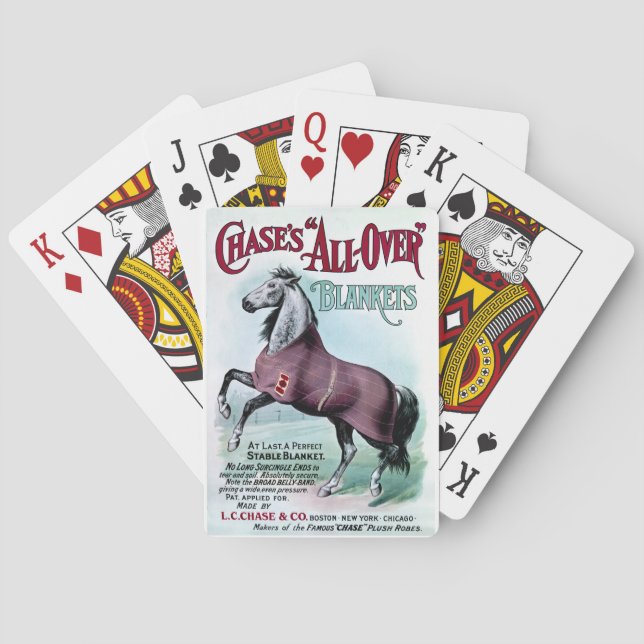 Jeu De Cartes 19e C. Couvertures Chase Horse (dos)