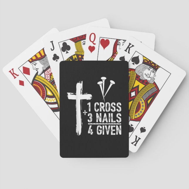 Jeu De Cartes 1 Croix 3 ongles pardonnés Jésus chrétien Pâques G (dos)