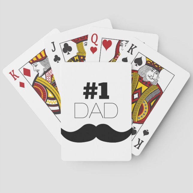 Jeu De Cartes #1 Papa Mustache noire - Numéro Un (dos)