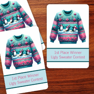 Jeu De Cartes 1ère place gagnante Ugly Sweater Concours rose Tur