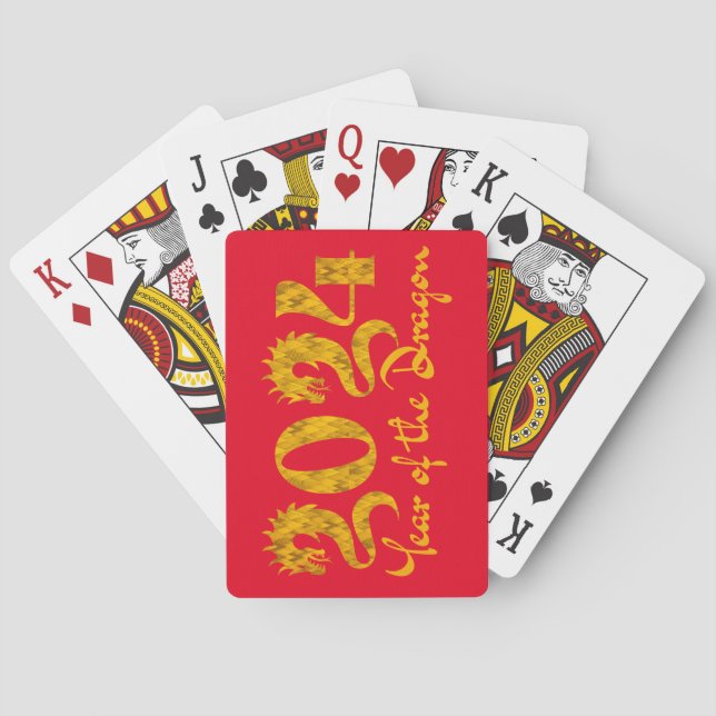 JEU DE CARTES 2024 ANNÉE DU DRAGON D'OR (dos)