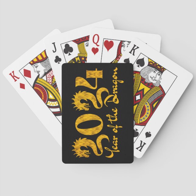 JEU DE CARTES 2024 ANNÉE DU DRAGON EN OR (dos)