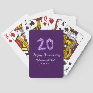 Jeu De Cartes 20e heureux anniversaire ajouter nom du couple dat