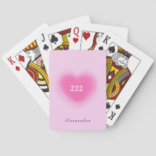 Jeu De Cartes 222 Moderne Coeur rose Numéro d'ange esthétique