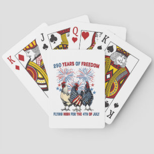Jeu De Cartes 250 Ans Poulets Drôles Volant Haut Feux d'Artifice