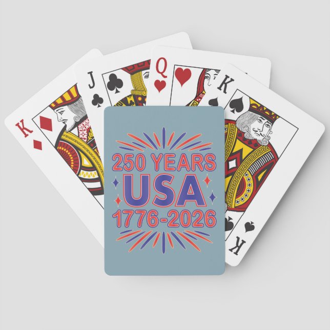 Jeu De Cartes 250 ans USA | Semiquinentenaire 1776-2026 (dos)