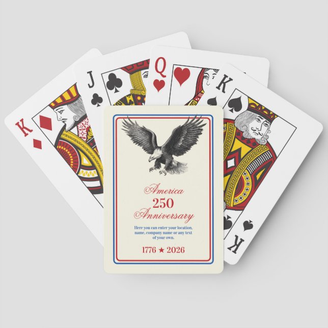 Jeu De Cartes 250e anniversaire USA Pygargue à tête blanche  (dos)