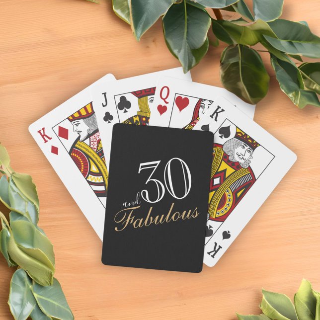 Jeu De Cartes 30 et fabuleux Black Élégant Script Anniversaires (Créateur téléchargé)