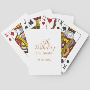 Jeu De Cartes 30e anniversaire cuivre marron simple élégant nom