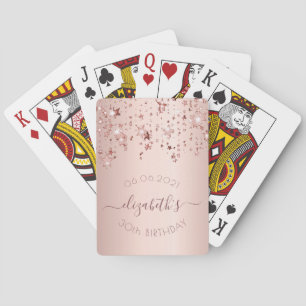 Jeu De Cartes 30e anniversaire rose or rose étoiles nom
