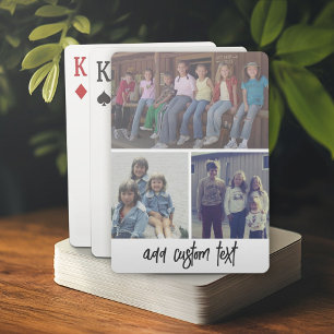 Jeu De Cartes 3 Collage photo avec texte de script noir blanc