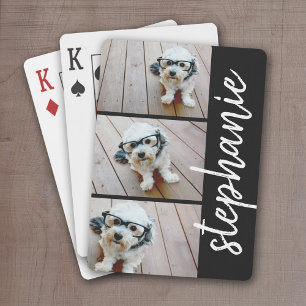 Jeu De Cartes 3 Photos tendance noir & blanc nom de script moder