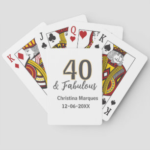 Jeu De Cartes 40 & merveilleux gris jaune calligraphie d'anniver