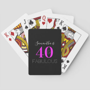 Jeu De Cartes 40e anniversaire 40 Fabuleux Neon personnalisé ros