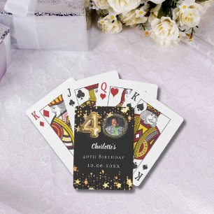 Jeu De Cartes 40e anniversaire noir étoiles or photo