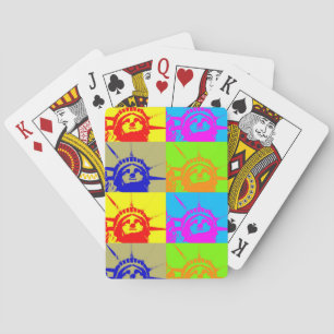 Jeu De Cartes 4 Couleur Pop Art Lady Liberty