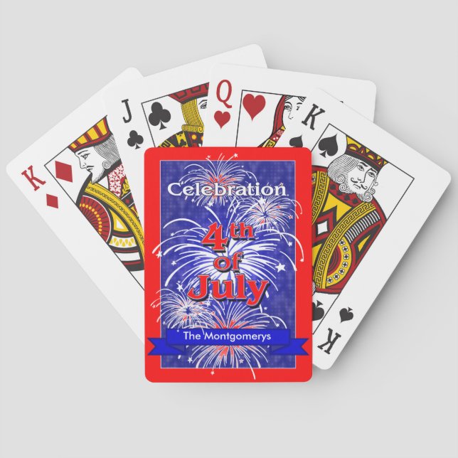 Jeu De Cartes 4 juillet célébration de feux d'artifice (dos)