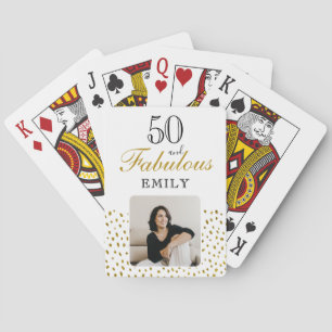 Jeu De Cartes 50 ans et Fabuleux Paillettes Dorées Photo 50e Ann