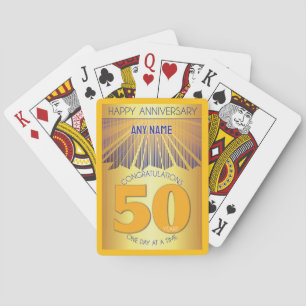 Jeu De Cartes 50 ans Golden Ray 12 étapes NOM PERSONNALISÉ