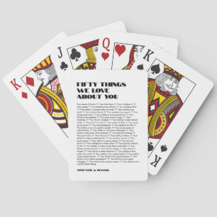 Jeu De Cartes 50 choses que nous aimons sur vous modèle Annivers