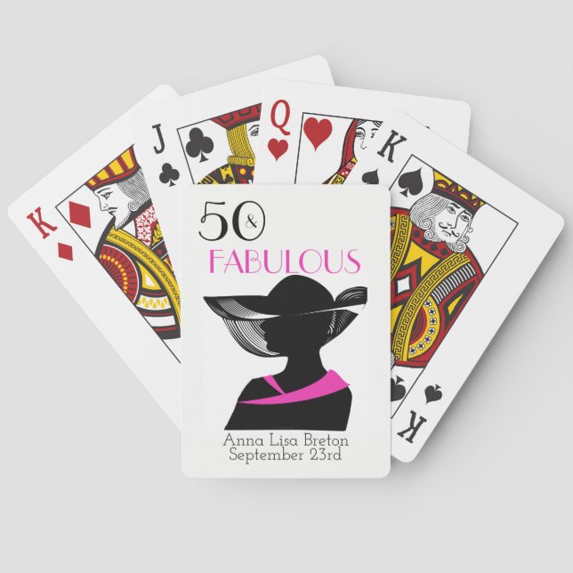 Jeu De Cartes 50 et anniversaire élégant d'art déco fabuleux (dos)