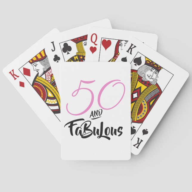 Jeu De Cartes 50 et Fabulous Pink Personnalisé fête d'anniversai (dos)