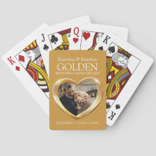Jeu De Cartes 50e anniversaire de la Mariage d'or photo du coeur