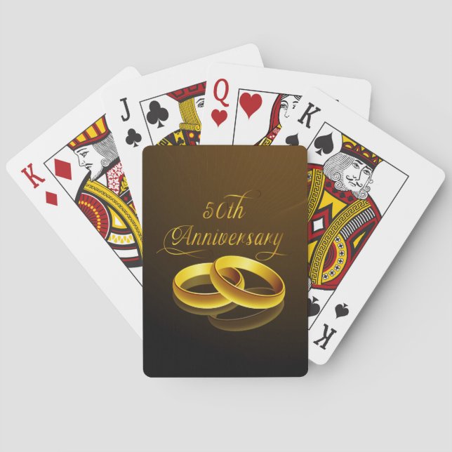 Jeu De Cartes 50e anniversaire | Écriture dorée (dos)