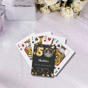 Jeu De Cartes 50e anniversaire noir étoiles d'or photo
