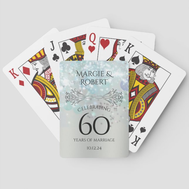 Jeu De Cartes 60e anniversaire de diamant personnalisé Gardien (dos)