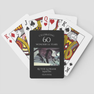 Jeu De Cartes 60e Anniversaire Élégant cadeau photo personnalisé