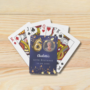 Jeu De Cartes 60e anniversaire marine bleu or étoiles photo