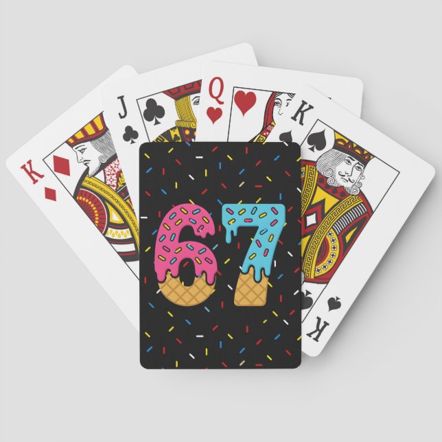 Jeu De Cartes 67 Drôle Mème Crème de glace Six sept Gen Alpha (dos)
