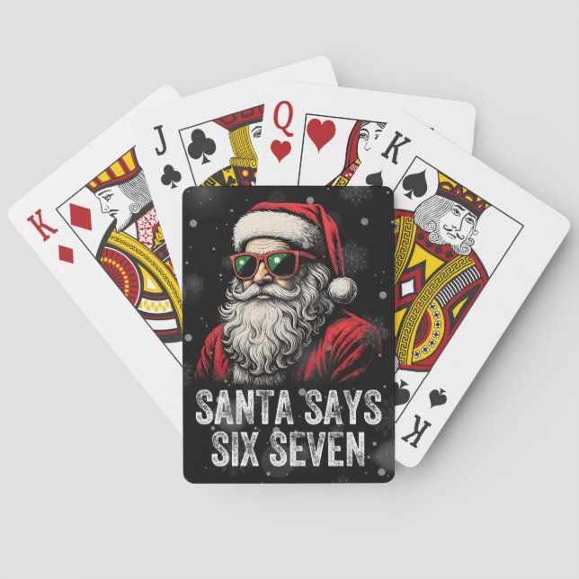 Jeu De Cartes 67 Meme Drôle Santa Dit Six Sept Noël (dos)