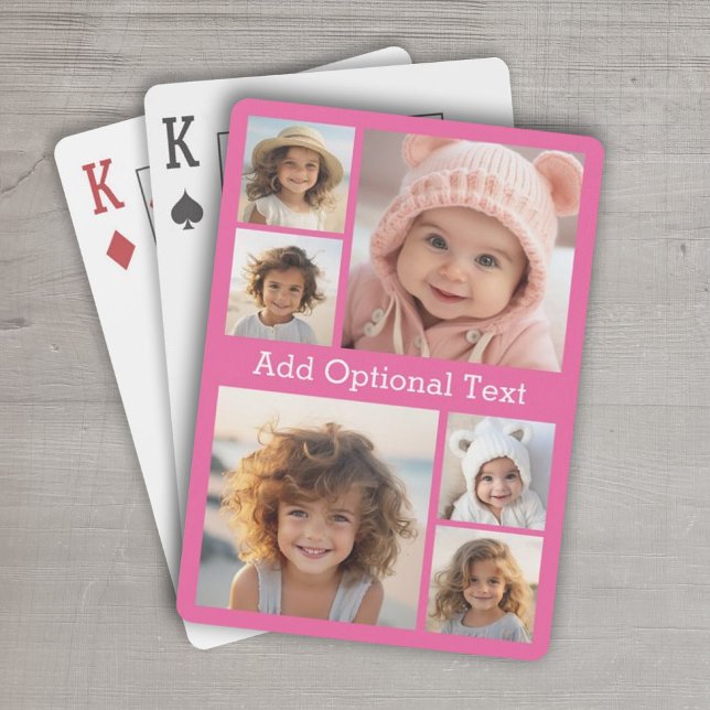 Jeu De Cartes 6 Collage de photos Texte facultatif — CAN Edit Co (Personalized Playing Cards - 6 Photo Collage)