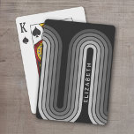 Jeu De Cartes 70 Nuances de gris et de noir inspirées de la lign<br><div class="desc">Un design bohème courbé avec un motif rayé et des formes circulaires en noir et gris. Un design audacieux mais minimal avec une zone facultative pour ajouter du texte.</div>
