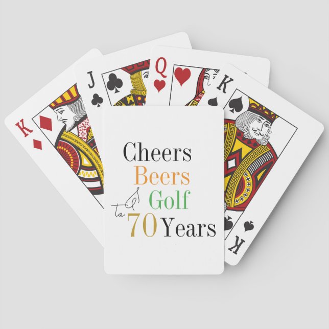 Jeu De Cartes 70e anniversaire Golf Cheers Bières minimal (dos)