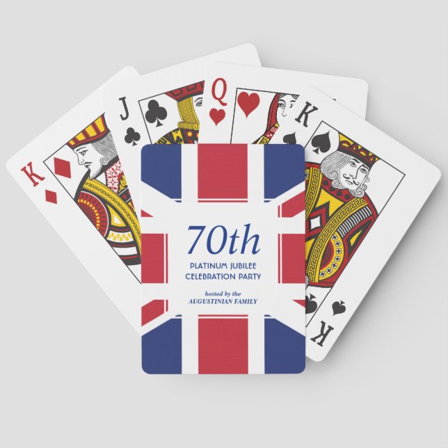 Jeu De Cartes 70e Jubilé de Platine UNION JACK (dos)