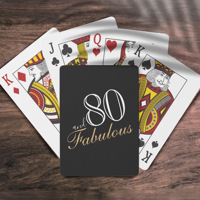Jeu De Cartes 80 et fabuleux Black Élégant Script Anniversaires (Créateur téléchargé)