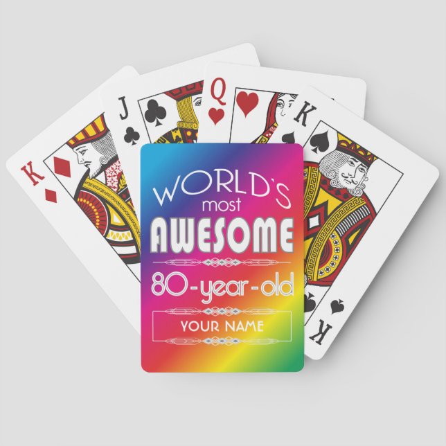 Jeu De Cartes 80e anniversaire Mondes meilleur arc-en-ciel fabul (dos)