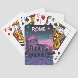 Jeu De Cartes 80s rétro Neon Synthwave Colisée Rome