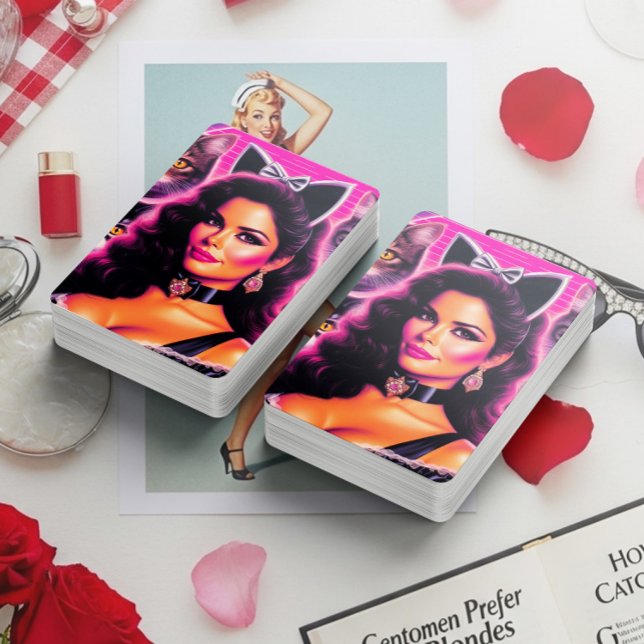 Jeu De Cartes 80s Retrowave Cat Woman (Créateur téléchargé)