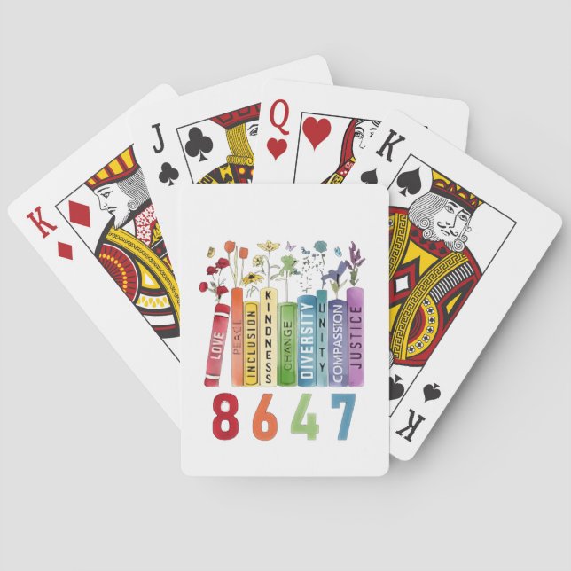 Jeu De Cartes 8647 Subtle Anti Trump Anti MAGA 86 47 Floral LGBT (dos)